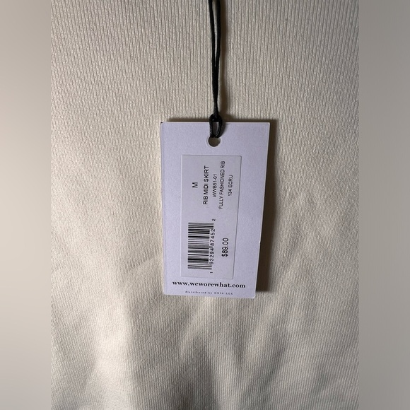 WeWoreWhat Rib Midi Skirt in Ecru | Size M | NWT - Picture 2 of 3